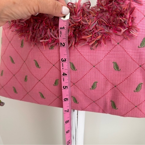Custom made Pink Fabric Purse with Bead Accents - Picture 12 of 14